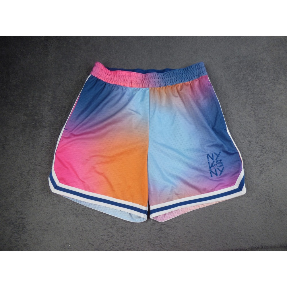 Nike NY vs NY Basketball Shorts Mens Large Gradient Mesh Pink Blue HJ6881-476
